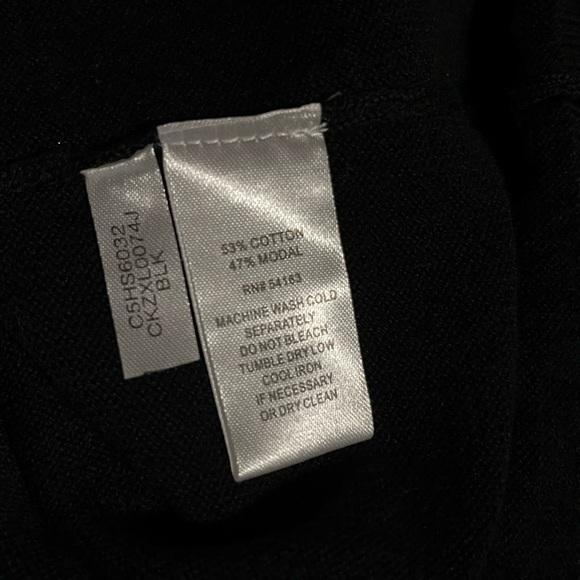 CALVIN Klein Crewneck Gold Embellished Long Sleeve Black Sweater Size Small - Picture 8 of 8